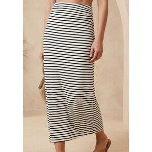 J. Crew Nautical Striped Maxi Skirt Size M Summer Coastal Preppy Beach